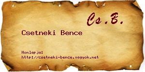 Csetneki Bence névjegykártya